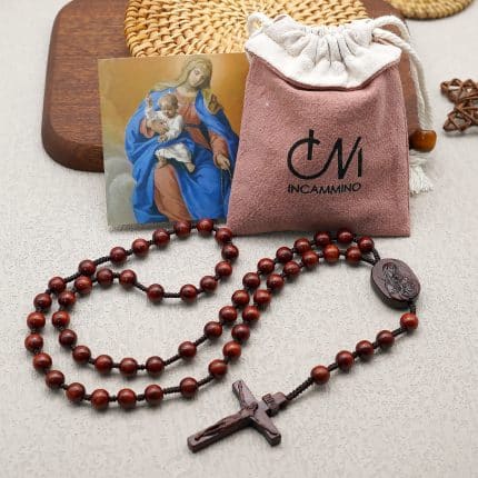 玫瑰念珠-紫檀圣母子经典款-8mm珠