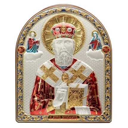 摆台-圣尼各老-银浮雕彩色-25x20cm