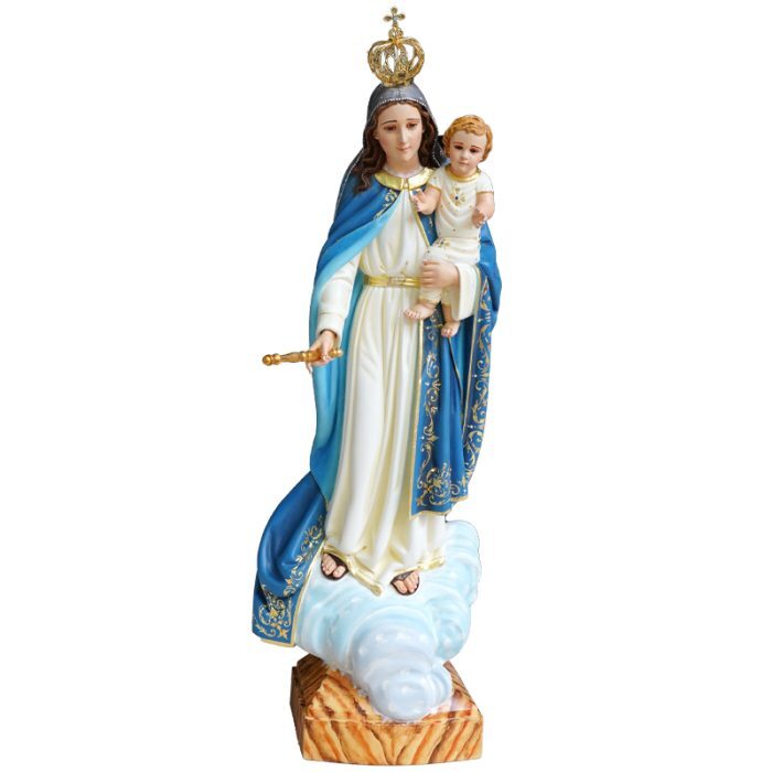 【现货】葡萄牙木雕-玫瑰圣母-60厘米 Catholic religious art