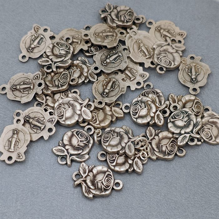 1 【捡漏】DIY双通-玫瑰花天主经-无染原罪圣母-1.4cm Catholic religious art