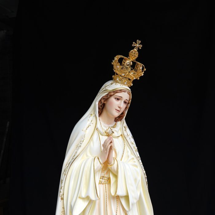 【现货】葡萄牙木雕-法蒂玛圣母-黑色底座带珊瑚-60厘米 Catholic religious art